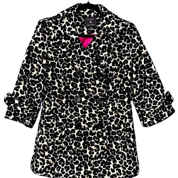 Forever 21 animal print textured coat medium - Picture 1 of 6